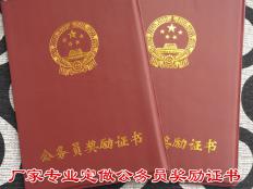 皮革款公务员奖励证书配内页