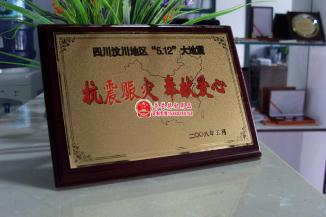 抗震赈灾奉献爱心奖牌