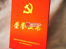 中国铁路集团党委荣誉证书外壳