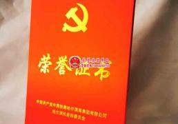 中国铁路集团党委荣誉证书外壳