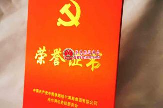中国铁路集团党委荣誉证书外壳