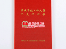事业单位工作人员记大功证书